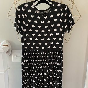 B&W heart maternity skater dress